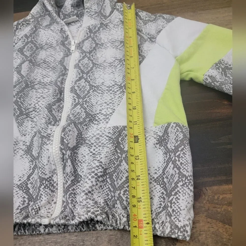 Zara Girl's Snakeskin Hooded Jacket Full Zipper Cotton Blend Cozy Size 7